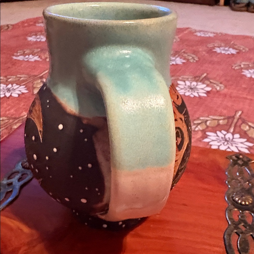 Like New Pitch Pine 24’ Handcrafted Ceramic Owl and Moon Mug - Picture 2 of 7